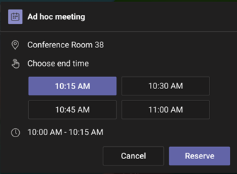 MS Teams Panels ad-hoc booking