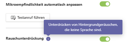 MS Teams Client Noise Suppression