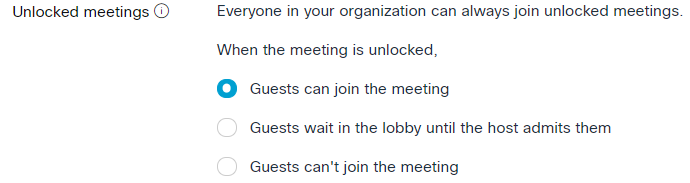 Webex Guest Join Options