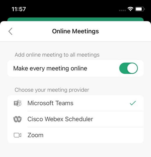 Every meeting online - Outlook for iOS