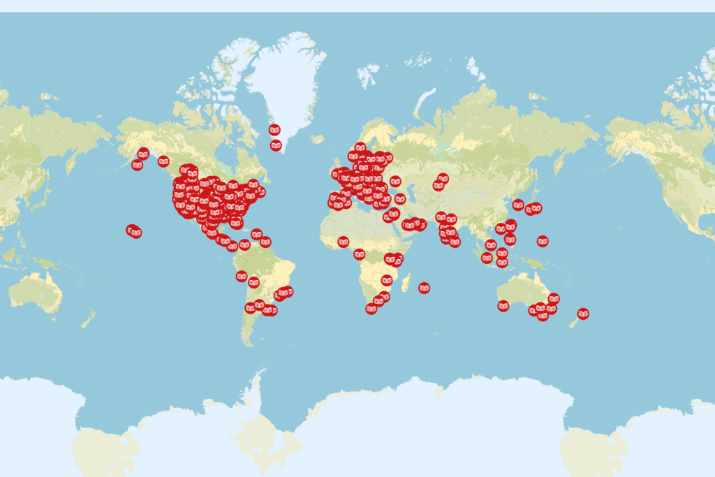 Sicherheitsmängel in Videokonferenz-Produkten zeigen Standorte von Owl Labs Kameras. GEO-MAP