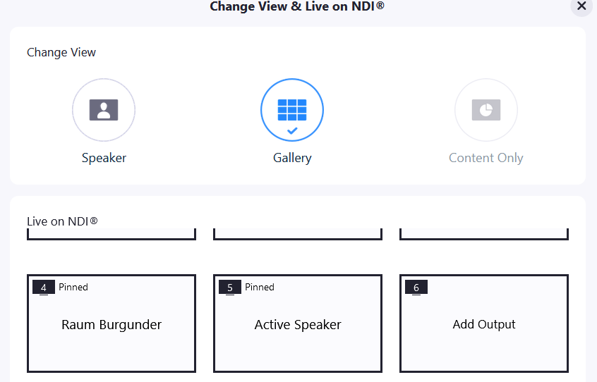 NDI für Zoom Rooms - Zoom Room Controller